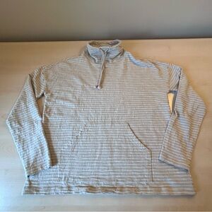 Carve Designs Beige Striped Funnel Neck